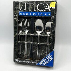 Utica Stainless Steel Flatware 20 Pc Service for 4 Seasprite